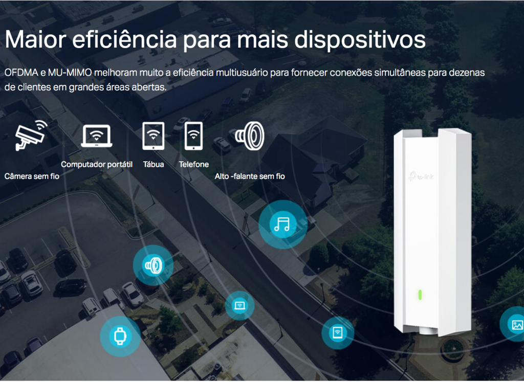 Imagen de TP-Link EAP650 Mesh Outdoor Omada True WiFi6 AX3000 Gigabit IP67 , Pronto para uso comercial, Alcance de até 300 mts