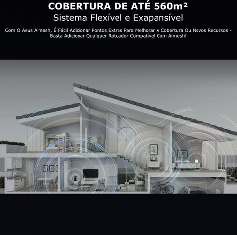 Imagen de Asus Zenwifi 6E PRO ET12 AiMesh KIT2 | AXE11000 | Tri-Band | Sinal WiFi de 360º | Dual 2.5G Ports | Cobertura de 560m² & 6+ Rooms | Incluída Segurança de Internet Vitalícia