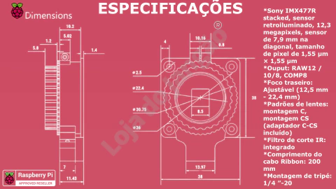 Raspberry Pi High Quality Câmera 12.3mp | Sensor Sony IMX477 de 12,3 megapixels on internet