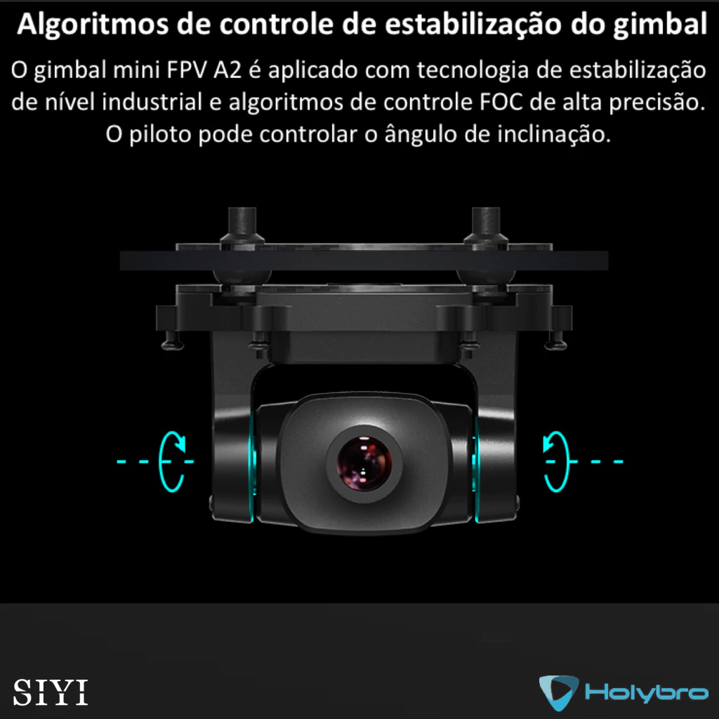 Holybro SIYI A2 mini Camera Ultra Wide Angle FPV Gimbal Single Axis Tilt com 160 Graus FOV 1080p Drones Robots & UAVs - buy online