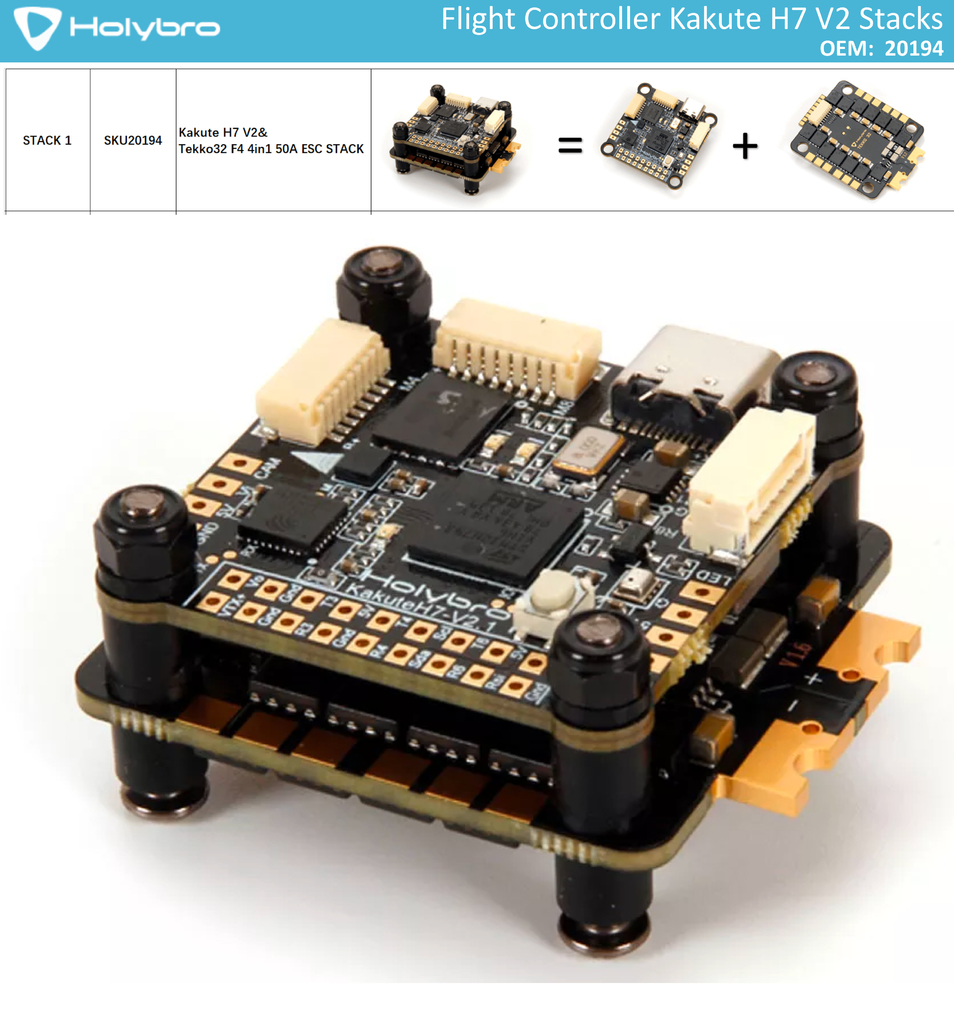 Holybro Kakute H7 V2 Stacks l Flight Controller with Bluetooth | FPV Flight Controller | Controlador de Voo l Drones, Robôs e UAVs | 20194 l 20195 l 20196 l 20197 - Loja do Jangão - InterBros