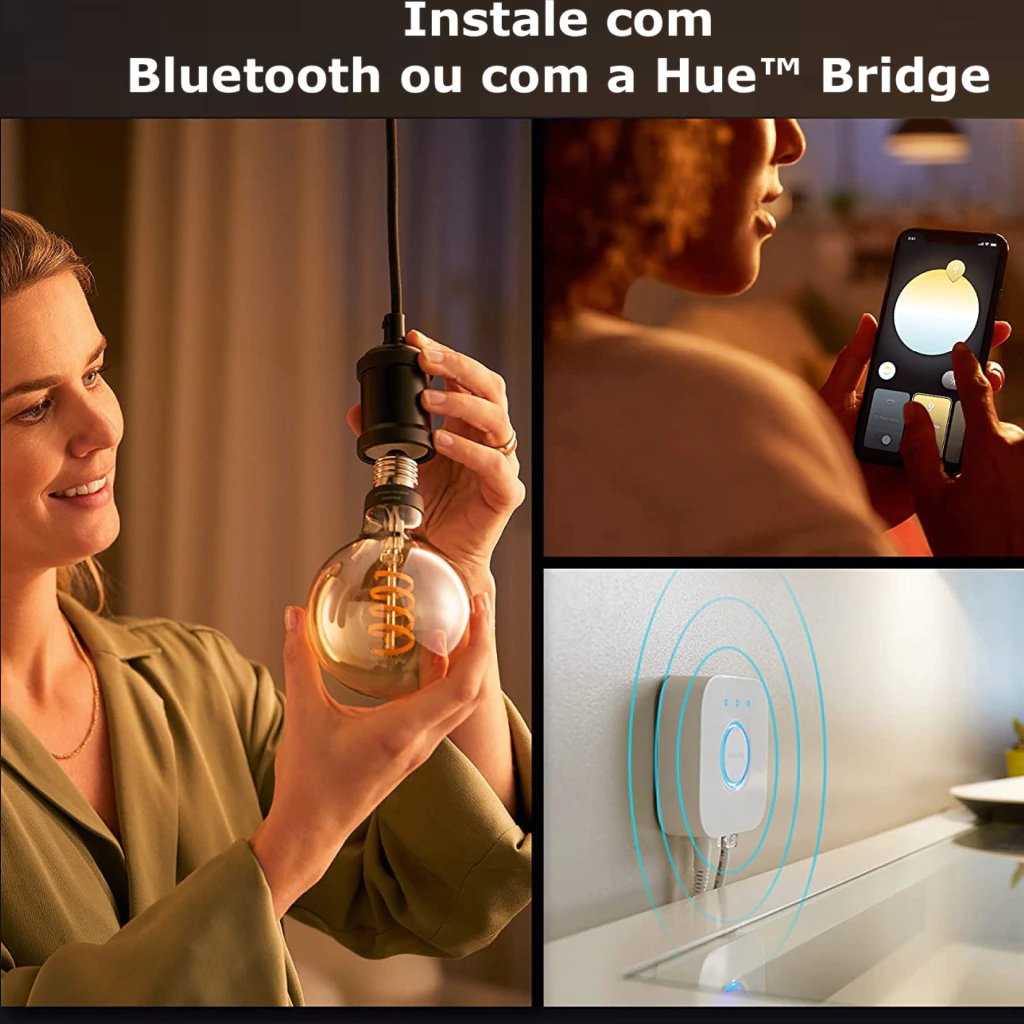 Philips Hue White Ambiance Dimmable Smart Filament G25 l Lâmpada Globo l LED de Filamento Vintage l 2ª Geração l Mais Brilhantes l Branco Quente a Branco Frio | Compatível com Alexa, Apple Homekit & Google Assistant | Funciona com Bluetooth e/ou com a Hue Bridge - buy online