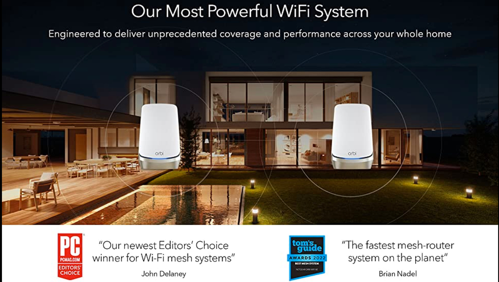 Netgear Orbi 900 Series Quad-Band l WiFi 6e Mesh 10.8Gbps RBKE964 , RBKE963, RBKE962, RBSE960, Até 200 Dispositivos - buy online