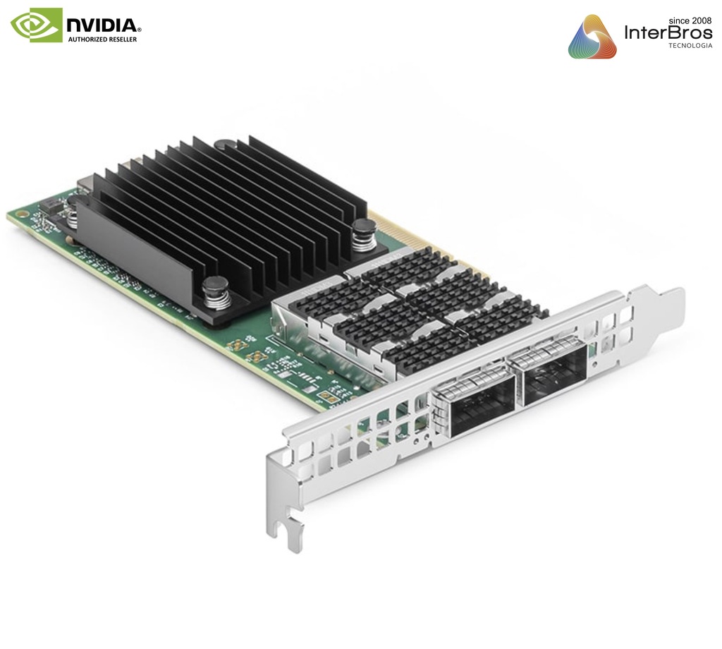 NVIDIA Mellanox ConnectX-6 Dx Network Interface Card, 100GbE Dual-Port QSFP56, PCIe4.0 x 16, MCX623106AN-CDAT - Loja do Jangão - InterBros