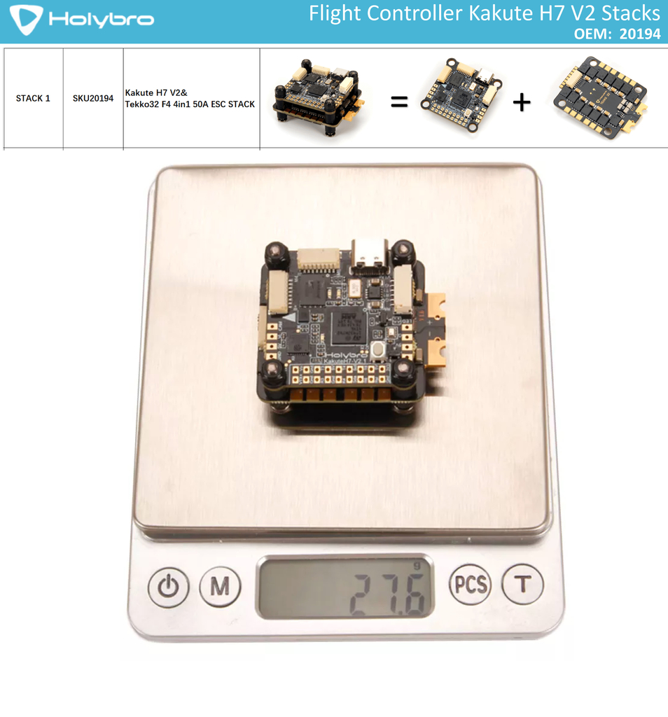 Holybro Kakute H7 V2 Stacks l Flight Controller with Bluetooth | FPV Flight Controller | Controlador de Voo l Drones, Robôs e UAVs | 20194 l 20195 l 20196 l 20197