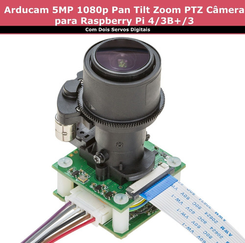 Arducam 5MP 1080p Pan Tilt Zoom PTZ Camera | 2 Servos Digitais | Raspberry Pi - comprar online