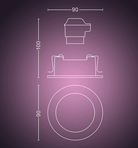 Philips Hue White and Color Ambiance Recessed Spotlight Bluetooth Centura | Nova Geração | Luminária Spot Direcional Dicróica de Teto | Adequada para Locais Úmidos | Compatível com a Alexa, Google Assistant, Apple HomeKit e Samsung SmartThings | Substituia suas luminárias antigas com a tecnologia LED inteligente - loja online