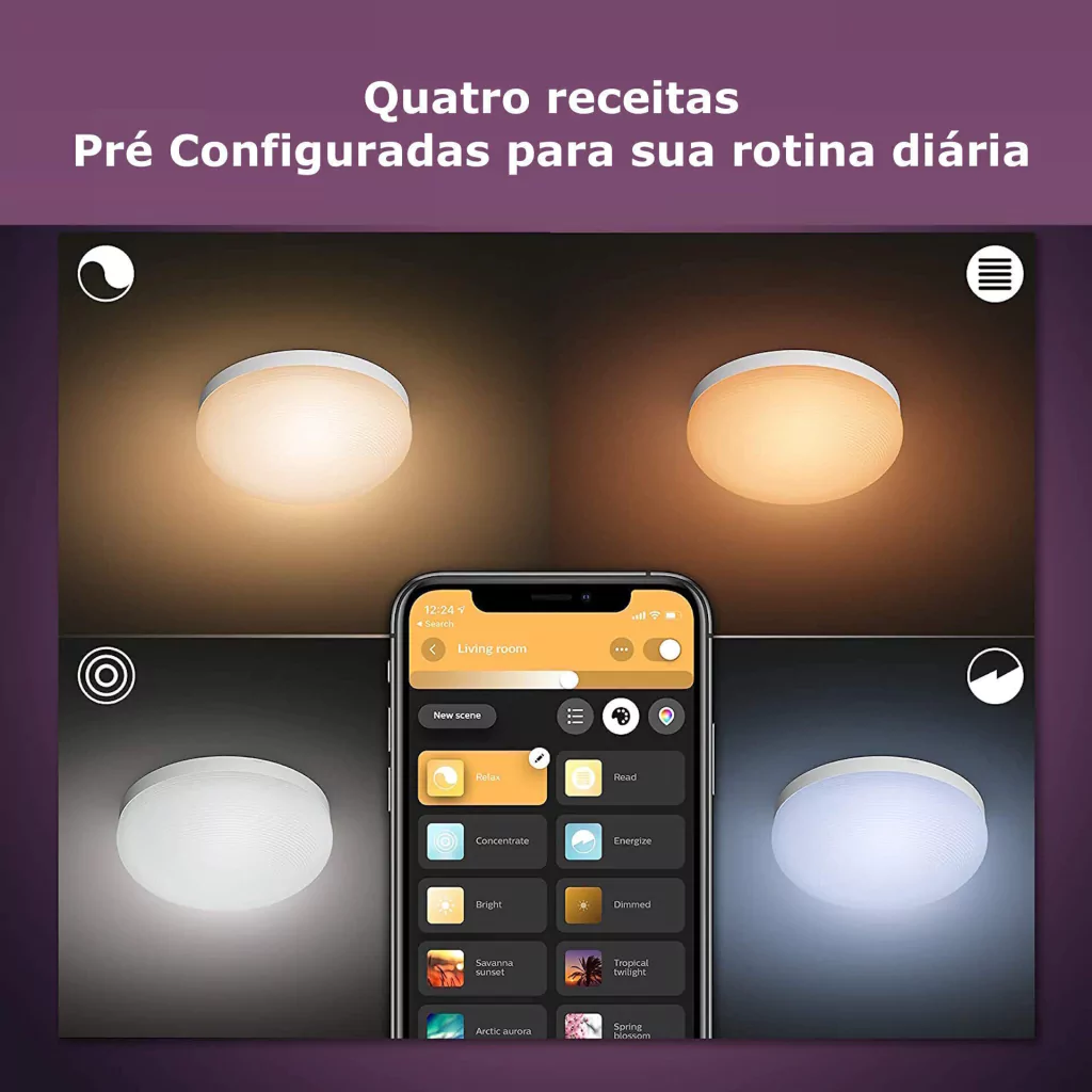 Imagen de Philips Hue White & Color Ambiance Flourish Ceiling Light l 2ª Geração l Luminária de Teto Inteligente Plafon l Bluetooth e WiFi l Alto Fluxo Luminoso 2.250 lumen l LED Integrado l Compatível com Alexa, Apple Homekit & Google Assistant | Funciona com Bluetooth e/ou com a Hue Bridge