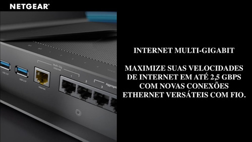 Imagen de Netgear RAXE500 Nighthawk AXE11000 Roteador Tri Band Até 10,8 Gbps | Nova Banda de 6 GHz | Cobertura de até 325m² | 60 Dispositivos