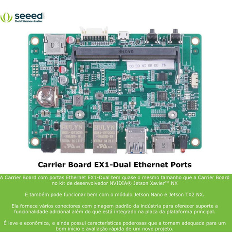 Carrier Board | Dual Ethernet Ports | Compatível com Nvidia Jetson Nano Xavier NX e TX2 - comprar online