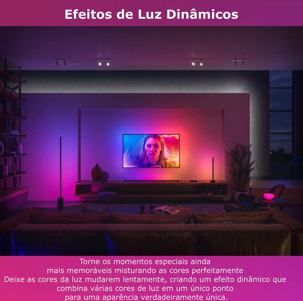 Nova Philips Hue Ambiance Gradient Lightstrip Nova Fita de LED Inteligente Base Kit 2 metros en internet