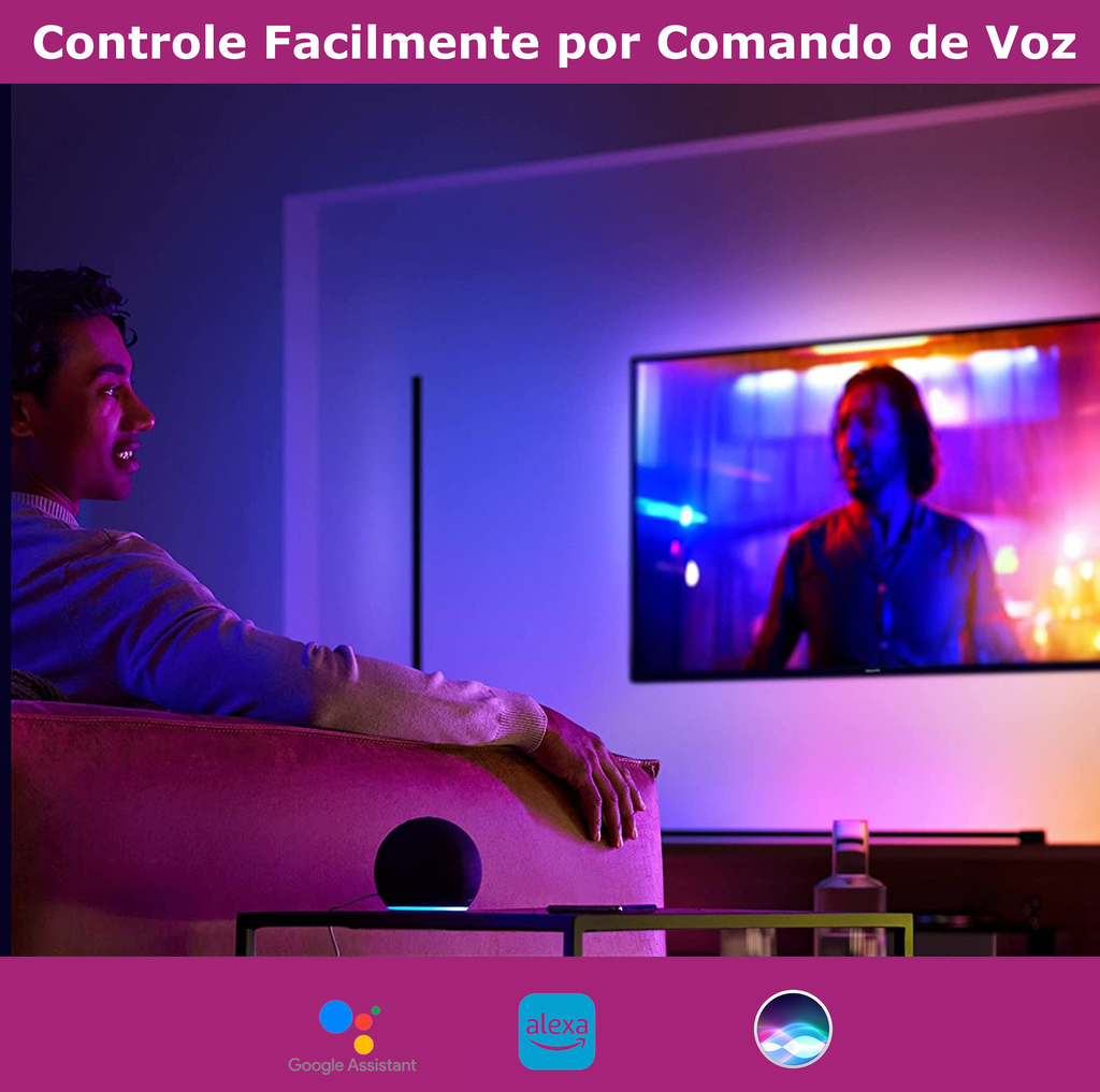 Nova Philips Hue Ambiance Gradient Lightstrip Nova Fita de LED Inteligente Base Kit 2 metros