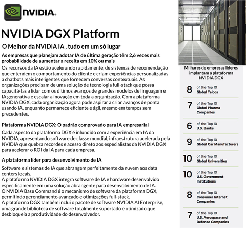 NVIDIA DGX B200 , 8x NVIDIA Blackwell GPUs , 1.440GB - Loja do Jangão - InterBros