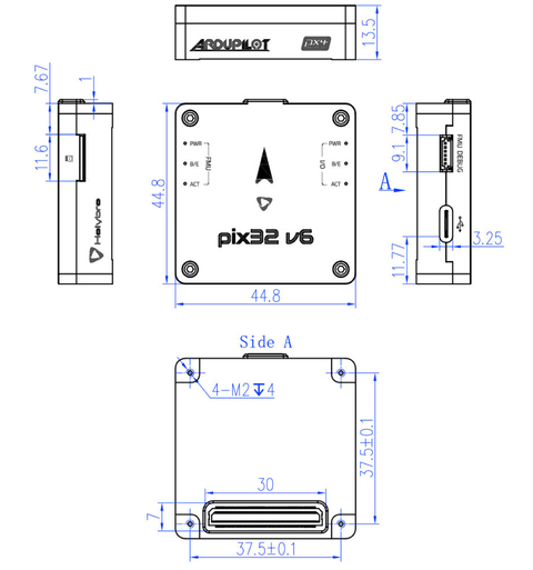 Holybro Pixhawk Pix32 v6 l Sistema de Voo & GPS l Controlador de voo modular l UAVs & Drones l 11056 l 20190 l 20191 l 20192 l 20193 l Escolha seu Kit - comprar online