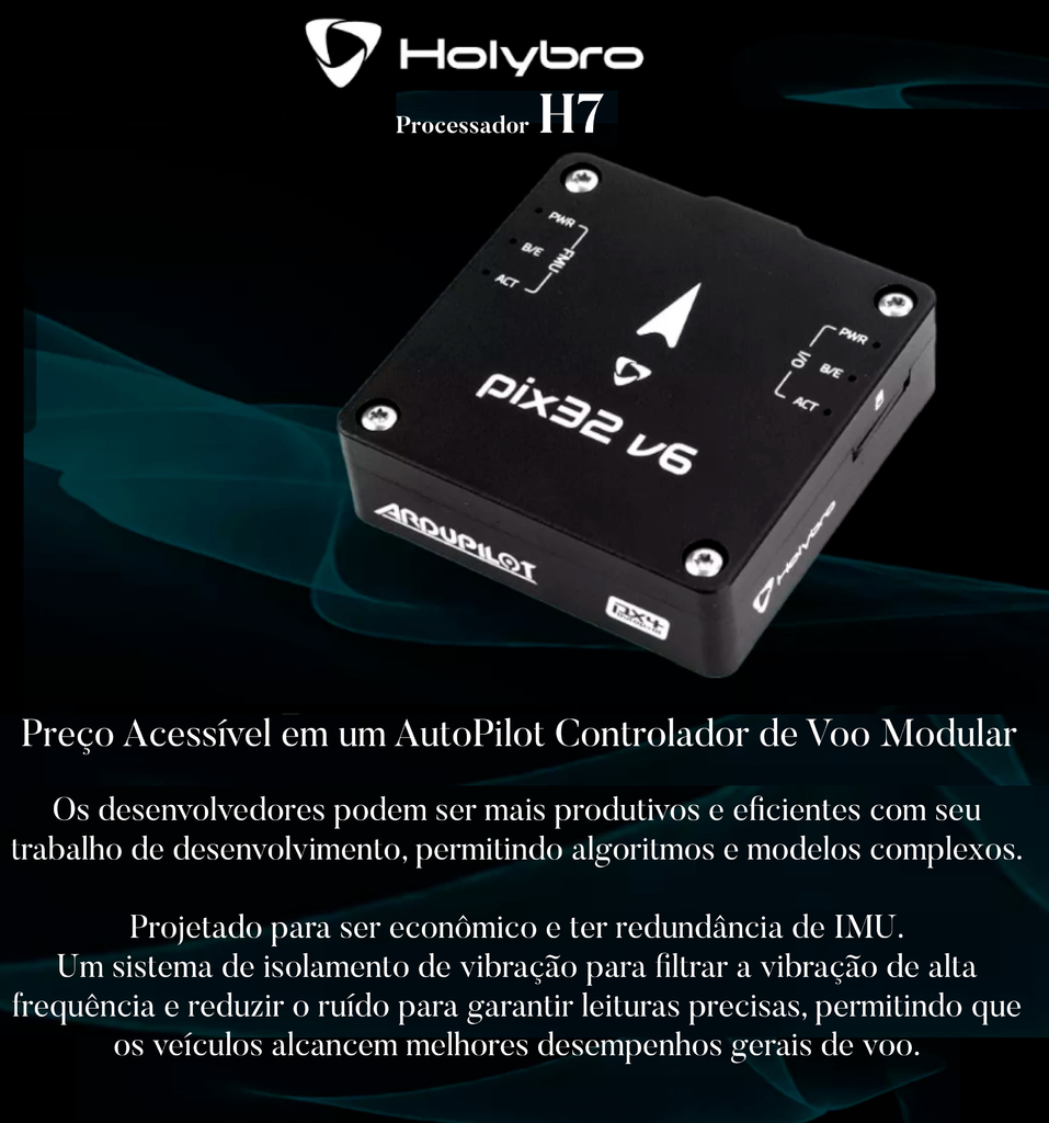 Holybro Pixhawk Pix32 v6 l Sistema de Voo & GPS l Controlador de voo modular l UAVs & Drones l 11056 l 20190 l 20191 l 20192 l 20193 l Escolha seu Kit - Loja do Jangão - InterBros