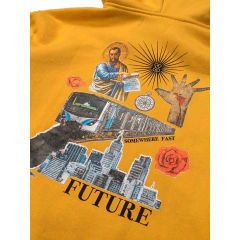 Moletom Skate Canguru Future Somewhere Mostarda