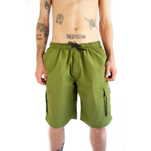 Bermuda Tactel Cargo Narina Skate "Verde Musgo Militar"