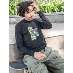Camiseta Manga Longa Skate Future Skateboard Teller Preta