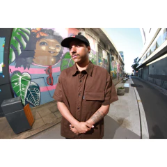 Camisa de botões Chocolate Grind Twill "Marrom"