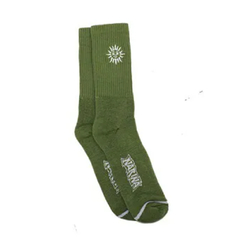 Meia colorida Cano Médio Narina skate Sun Bordada "Verde Musgo"