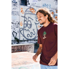 Camiseta Skate Improve Mais Planta Vinho