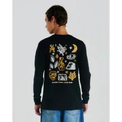 Camiseta Manga Longa Volcom V Ent Camp Ramp "Preta"