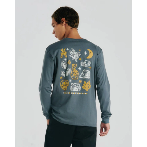 Camiseta Manga Longa Volcom V Ent Camp Ramp "Grafite"