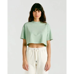 Camiseta Cropped Feminino Volcom Single Stone "Verde" 