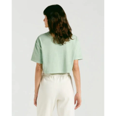 Camiseta Cropped Feminino Volcom Single Stone "Verde" 
