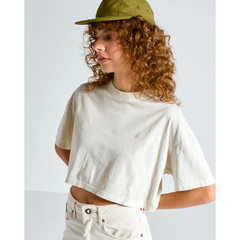 Camiseta Cropped Feminino Volcom Single Stone "Areia" 