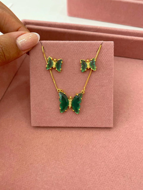 Conjunto Borboleta Verde