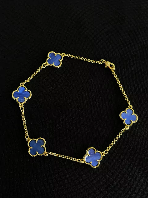 Pulseira Trevo Azul 2mm - 4g - 20cm - comprar online
