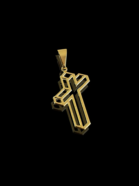 Pingente Crucifixo Vazado 3D - 1,5g - 2,7x1,6cm - comprar online