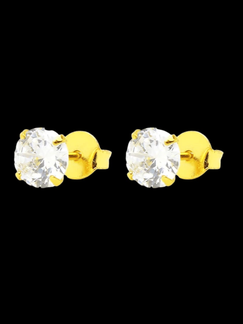 Par de Brincos Pedra Zircônia Redonda - 1g - comprar online