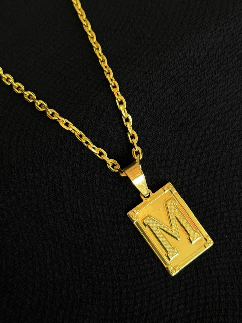 Kit Corrente Cadeado 3mm + Pingente Placa Letra - comprar online