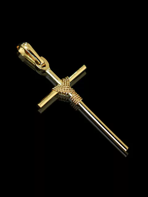 Pingente Cruz Fio Trançado - 2g - 2,4x4,5cm - comprar online