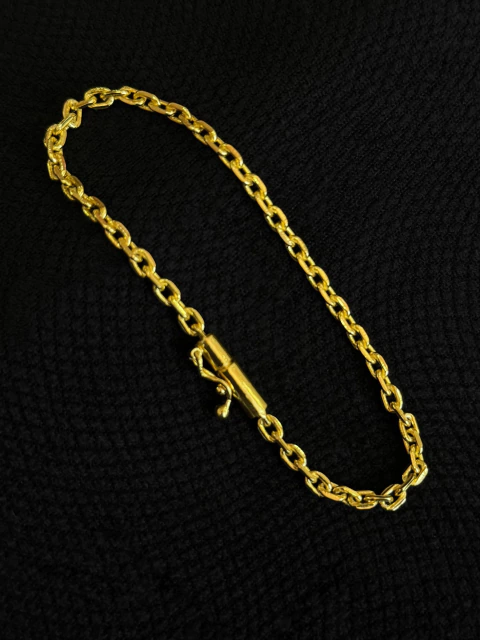 Pulseira Cadeado fecho canhão com trava 3mm - 4,5g - comprar online