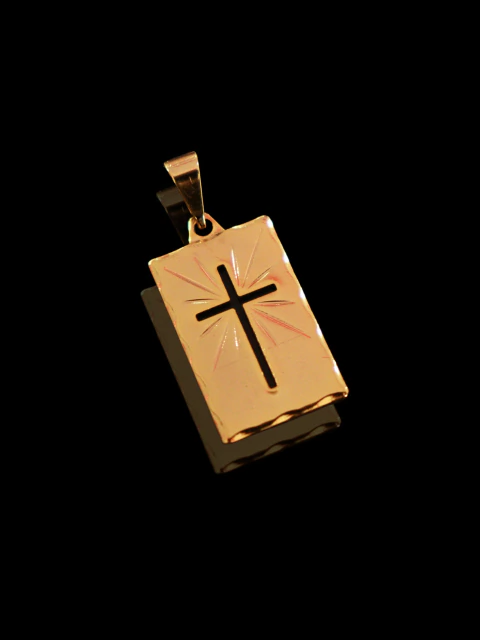 Pingente Placa de Cruz Vazada - 1g - 1,5x1cm - comprar online