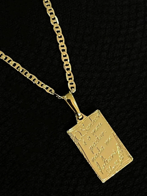 Kit Corrente Piastrine 2,5mm + Pingente Placa O senhor é Meu Pastor P - comprar online