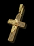 Pingente Cruz Rosto de Cristo Cravejado Com Pedras Zircônias, Tamanho M - 6g - 4x2cm