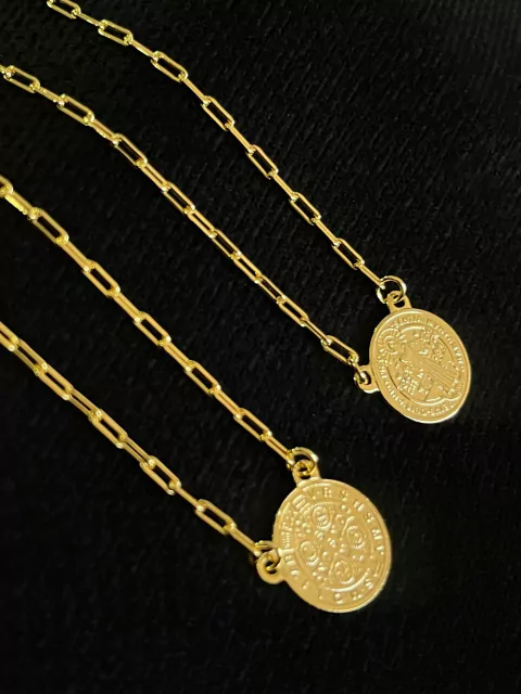 Escapulário Cadeado Alongado São Bento 1,5mm - 5g - 70cm