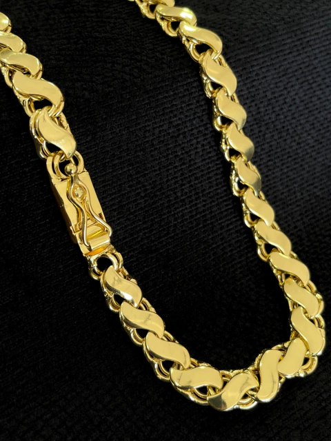 Corrente Friso S fecho gaveta trava dupla 8mm - 100g - 70cm - comprar online