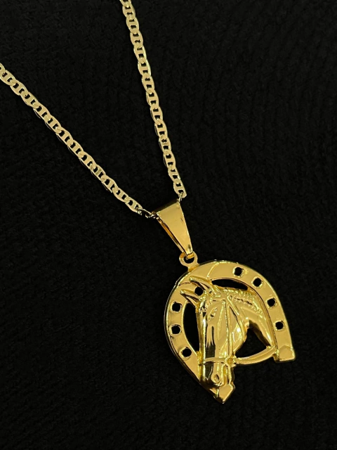 Kit Corrente Piastrine 2,5mm + Pingente Cavalo Com Ferradura P - comprar online