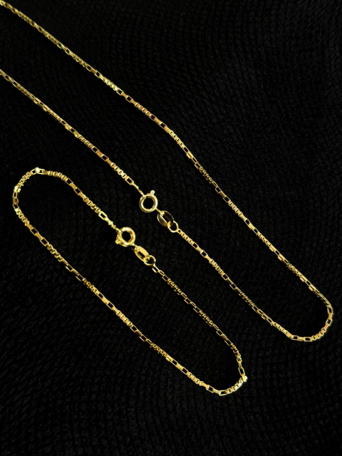 Kit Corrente + Pulseira Veneziana 4x4 1,5mm - comprar online