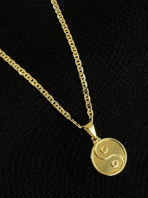 Kit Corrente Piastrine 2,5mm + Pingente Yin Yang - comprar online