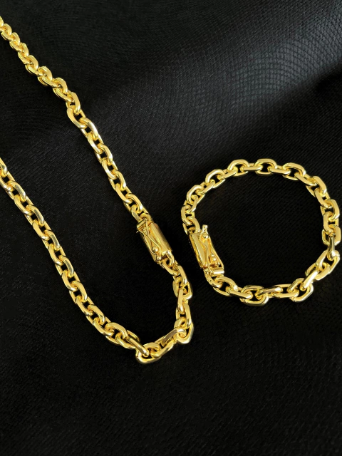 Kit Corrente + Pulseira Cadeado 8mm - comprar online