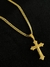 Kit Corrente Grumet Dupla 5mm + Pingente Crucifixo Vitoriano Jesus na Cruz