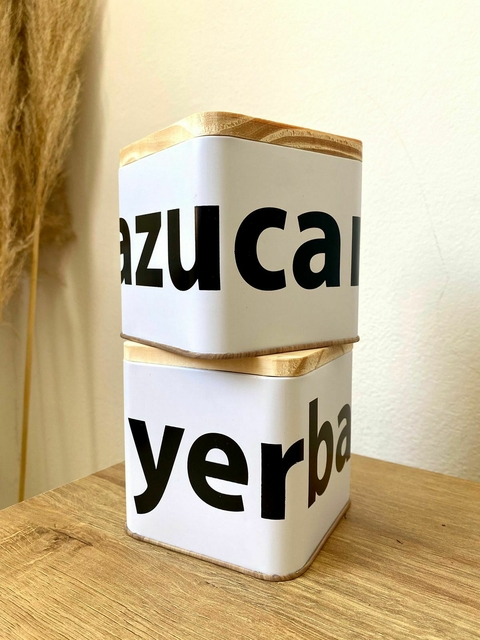Set latas cuadradas blancas