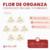 Flor de Organza con Rococo central sin cabo x 12 unidades - tienda online