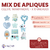Apliques - Mix Celeste Transparente x10u SKU 1520 - CandyCraft Souvenirs en Once